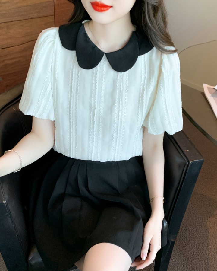 Western style chiffon shirt doll collar shirts for women