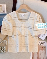 Short sleeve summer tops embroidered shirt for women