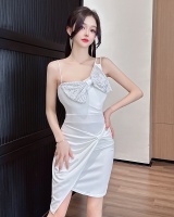 Package hip tight sling sexy splice bow irregular dress