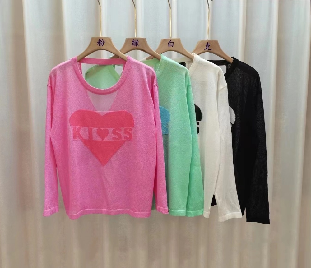 Korean style heart tops Casual thin shirts for women