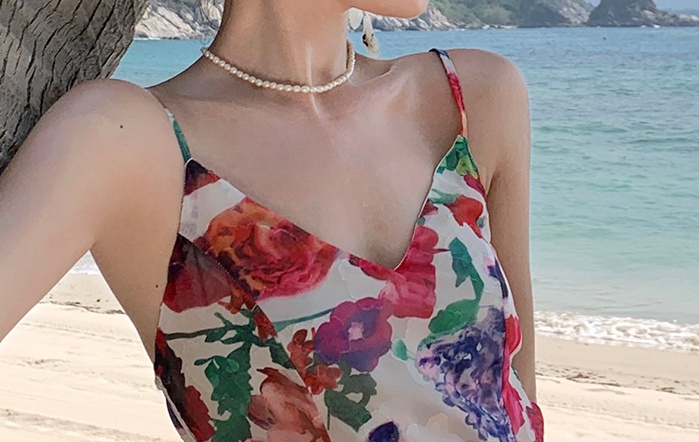 Printing summer sexy sling slim lady dress for women