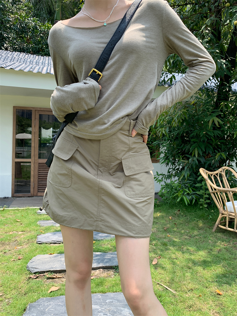 Sunscreen sports short skirt retro long sleeve tops