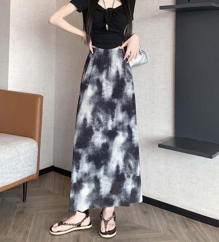 All-match long long skirt tie dye slim skirt for women