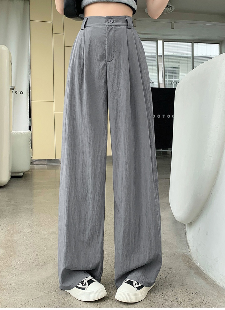 High waist ice silk wide leg pants Casual pants