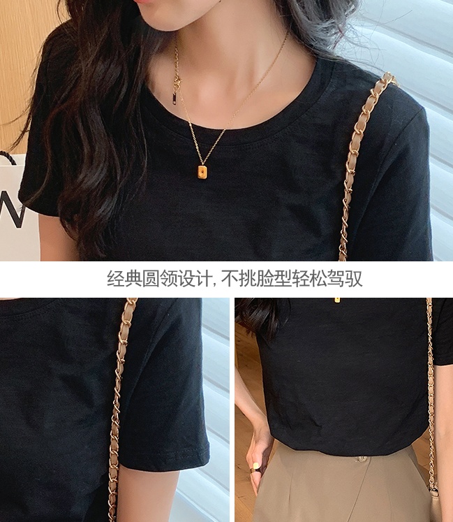 Round neck Korean style summer tops loose Casual T-shirt