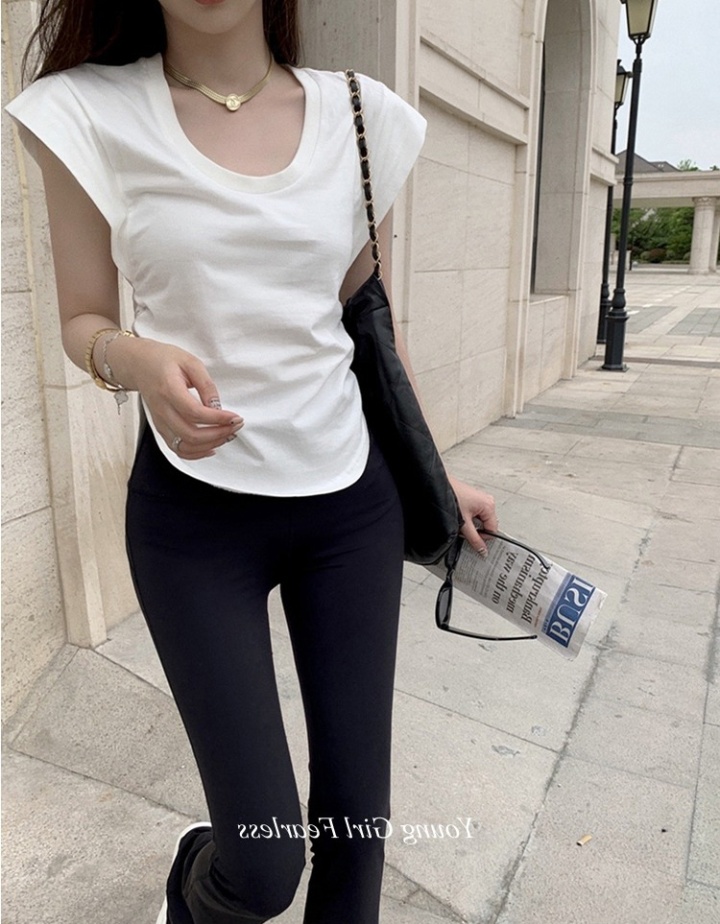 Short sleeve Korean style short unique T-shirt for women