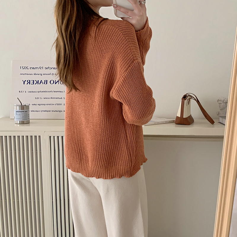 Autumn and winter lazy cardigan short loose tops for women