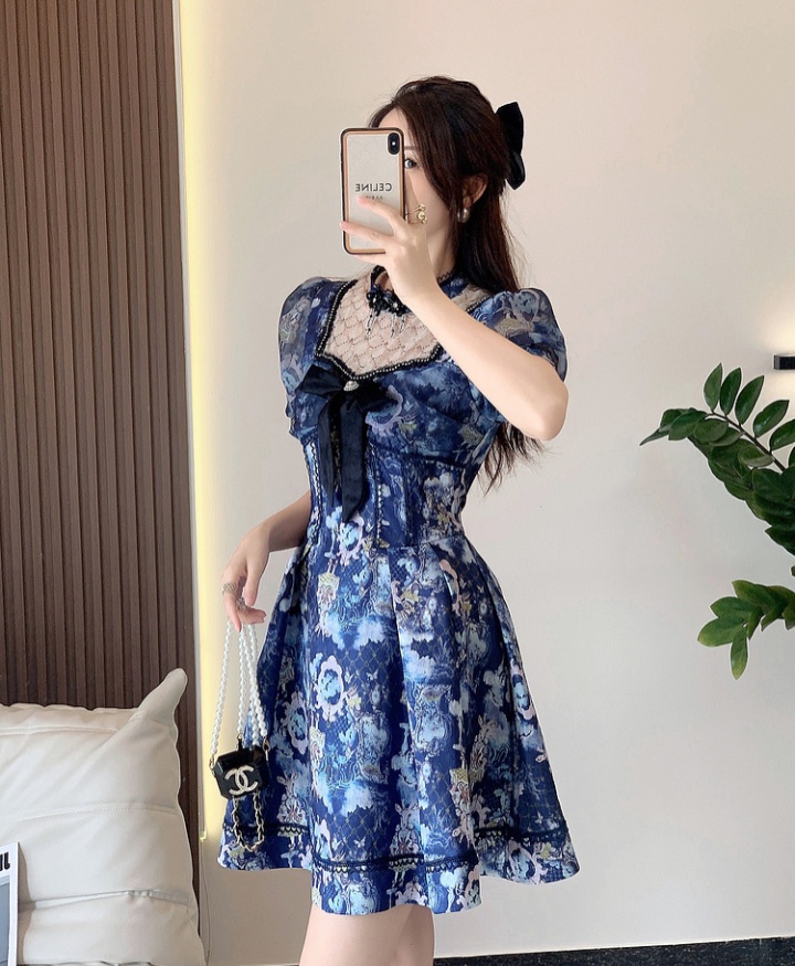 Blue fashion and elegant summer refinement dress