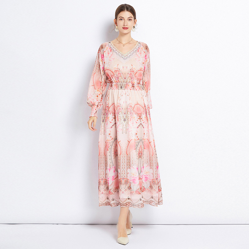 Spring and summer Bohemian style seaside dress for women