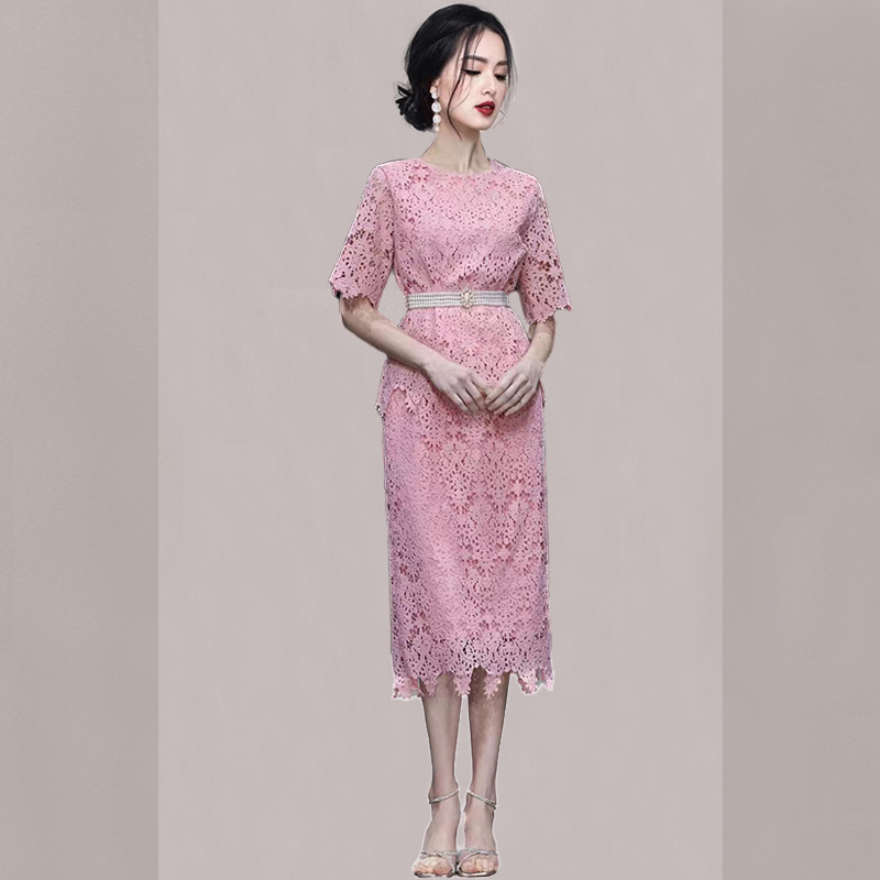 Fashion Korean style split dress light lace corset a set