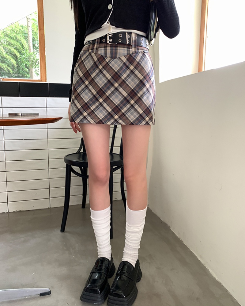 Summer high waist skirt college style short skirt