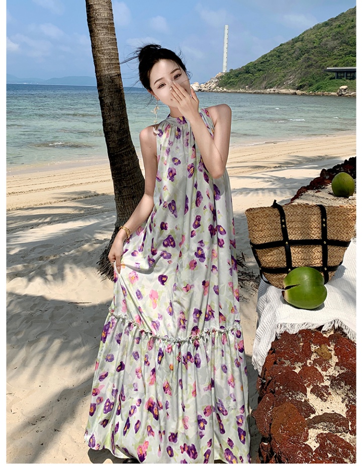 Halter vacation long dress niche summer dress