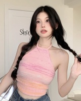 Sexy halter knitted vest spicegirl short sling tops