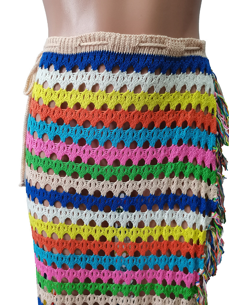 Sexy Casual bandage sandy beach skirt 2pcs set for women