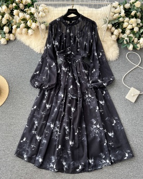 Chiffon summer tender ladies floral France style dress for women