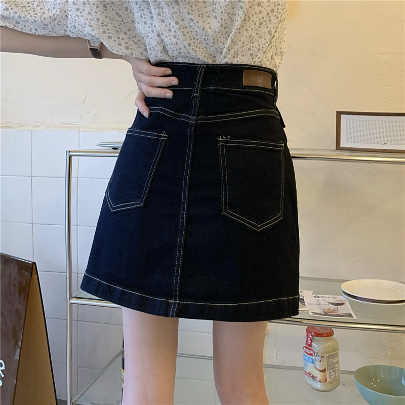 Denim summer skirt pocket culottes for women