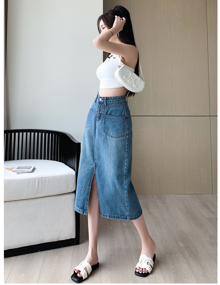 Denim long dress fashionable skirt for women