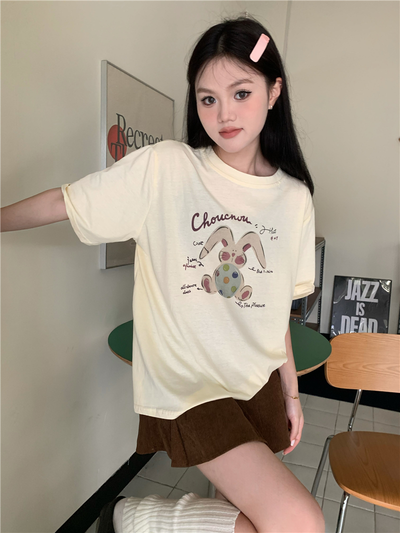 Childlike short sleeve all-match loose Casual T-shirt