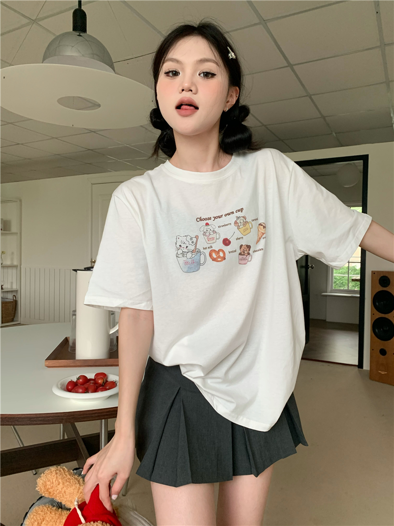 All-match short sleeve loose Casual childlike T-shirt