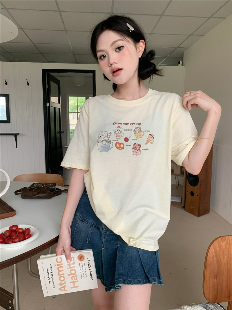All-match short sleeve loose Casual childlike T-shirt