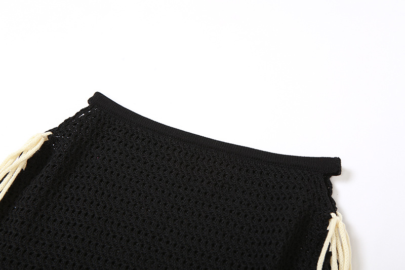 Frenum hollow short skirt package hip tops 2pcs set for women