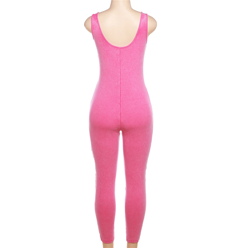 European style summer Casual tight sports jumpsuit for women