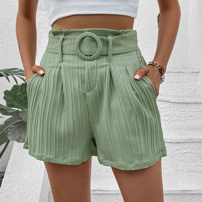 European style summer fold pure shorts for women