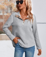 Plaid European style long sleeve hoodie for women