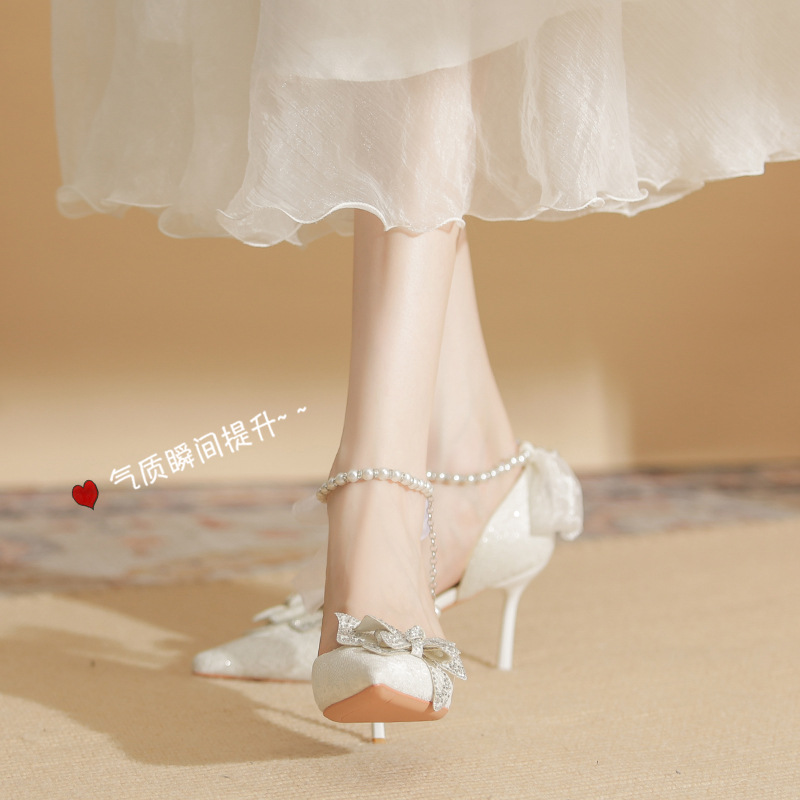 White lady wedding shoes sheepskin shoes for women