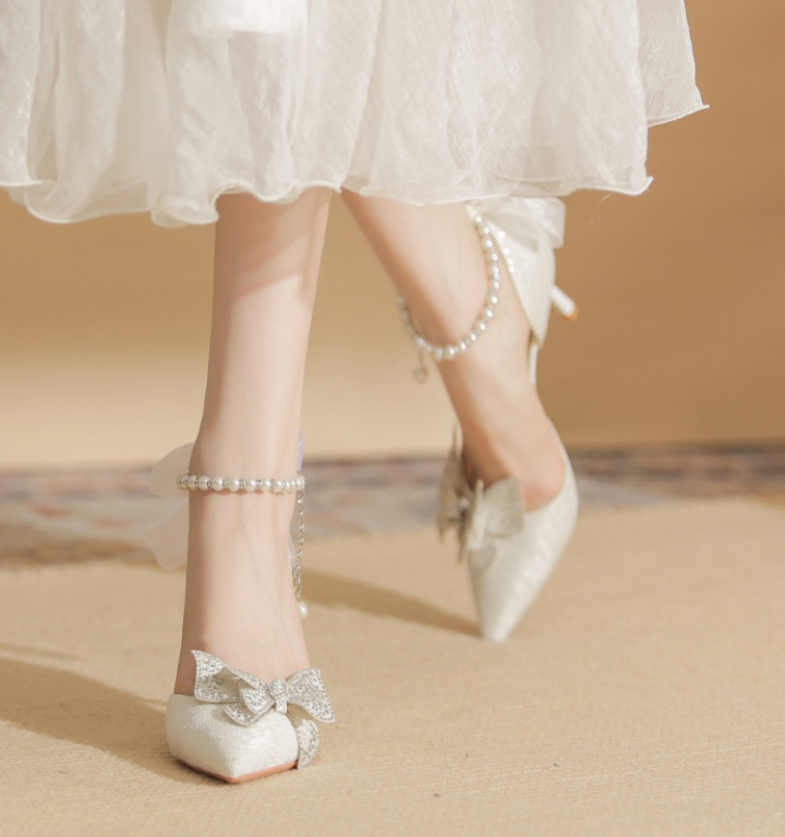 White lady wedding shoes sheepskin shoes for women