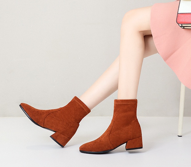 Thick short boots middle-heel women's boots