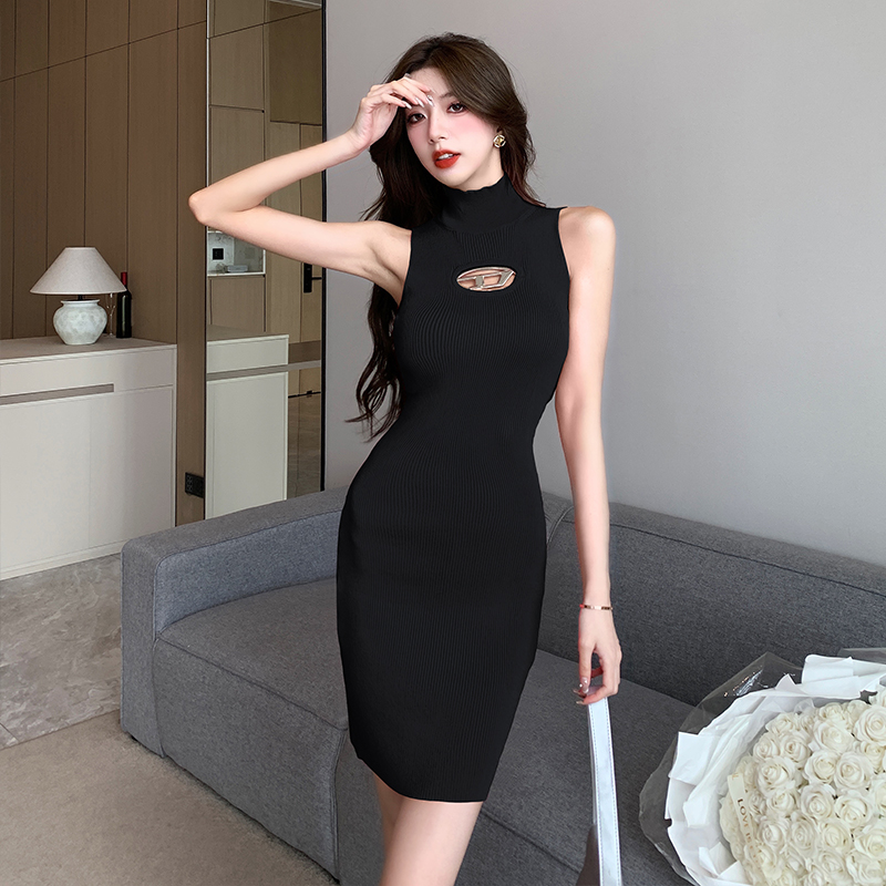 Niche sexy dress package hip sleeveless dress for women