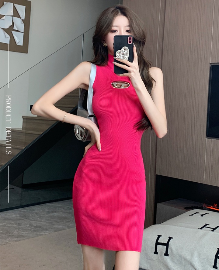 Niche sexy dress package hip sleeveless dress for women