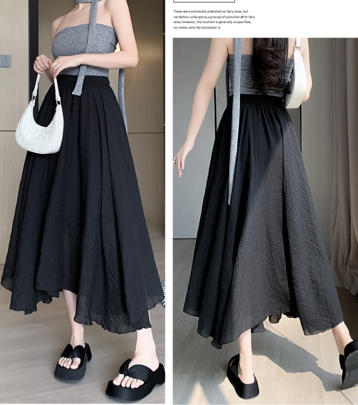 Cotton linen skirt spring and autumn long skirt for women