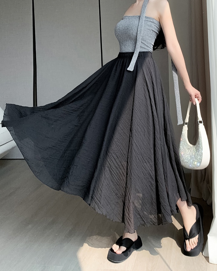 Cotton linen skirt spring and autumn long skirt for women
