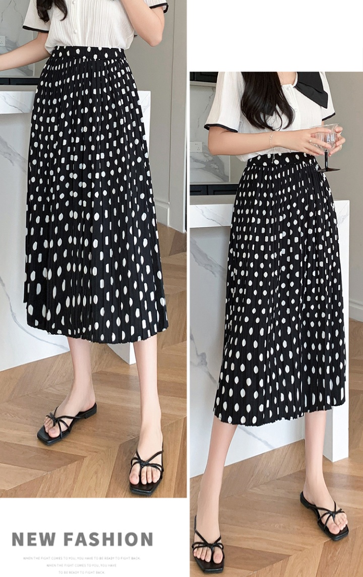 Polka dot long skirt Korean style long skirt for women