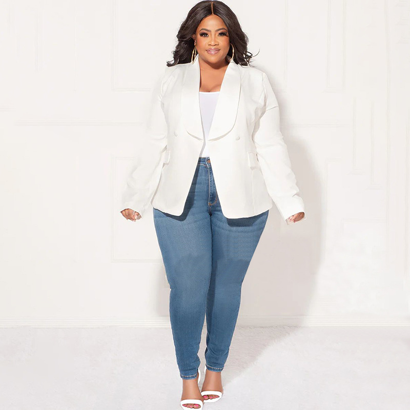 Pure fat woman coat long sleeve business suit for women