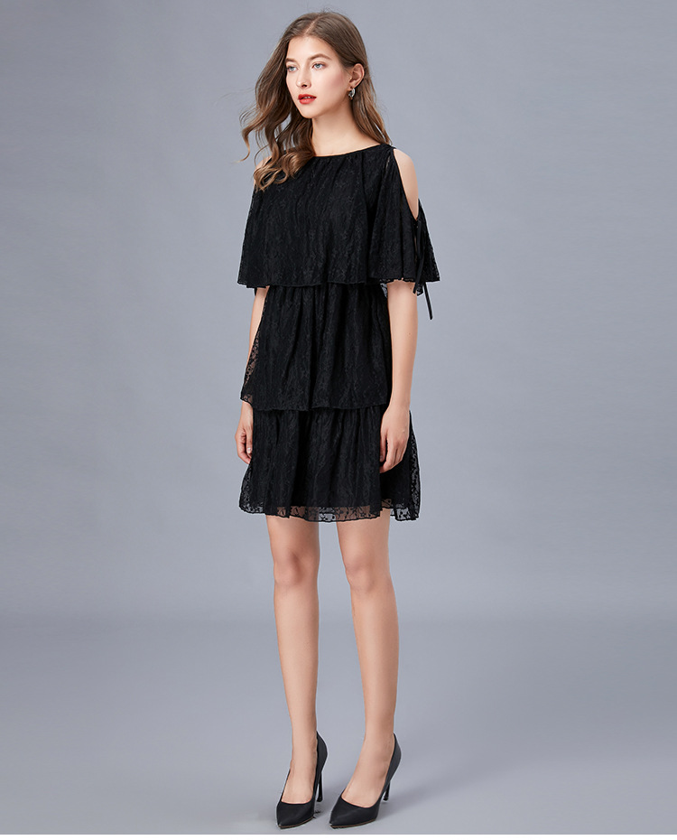 Black Casual summer vacation dress for women