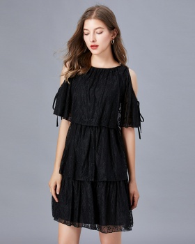 Black Casual summer vacation dress for women