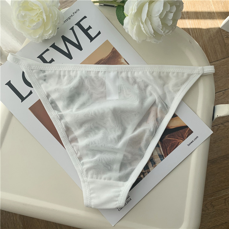 Thin France style sexy gauze geometry briefs for women