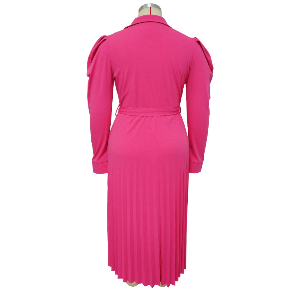 V-neck slim European style large yard dress for women