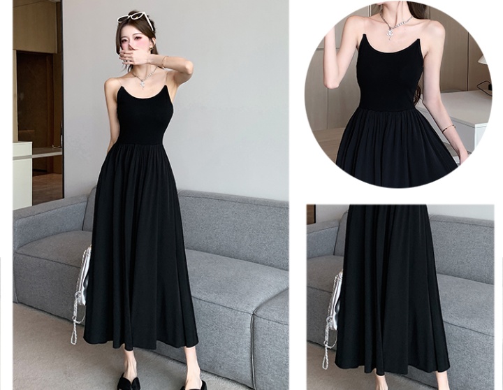 Invisible vest pinched waist long dress for women