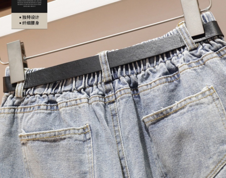 Slim fat shirt chiffon short jeans 3pcs set for women