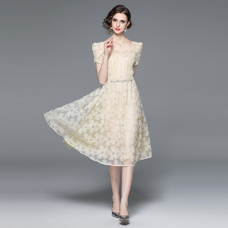 France style temperament beading light luxury lady dress