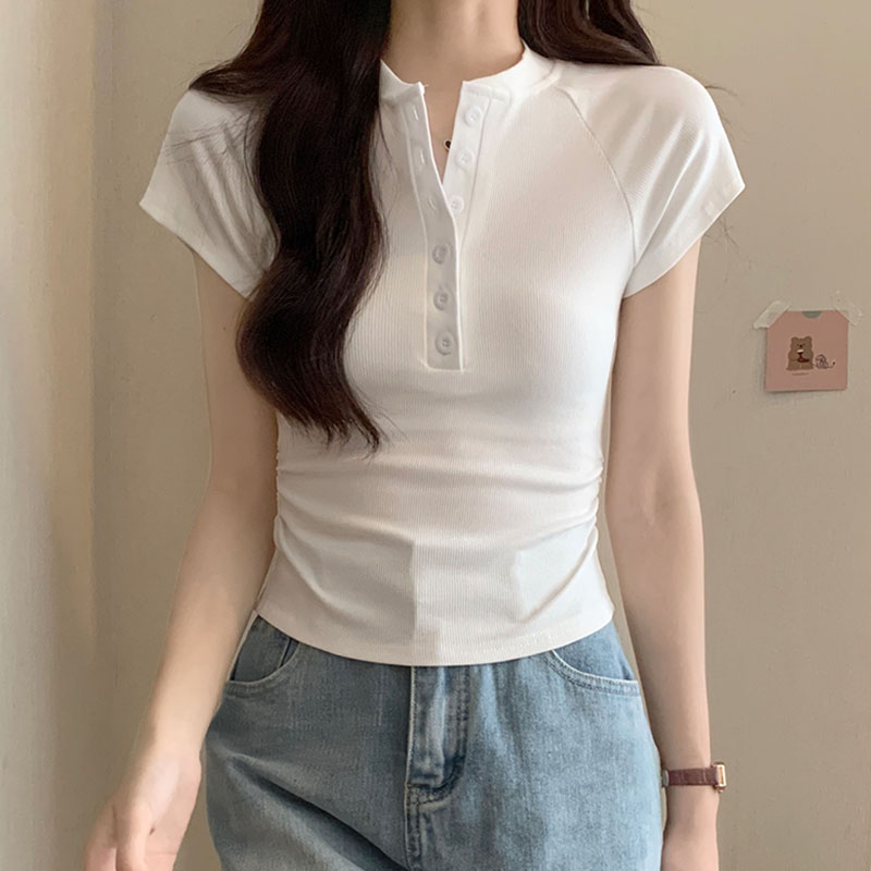 Summer spicegirl short tops short sleeve slim raglan T-shirt