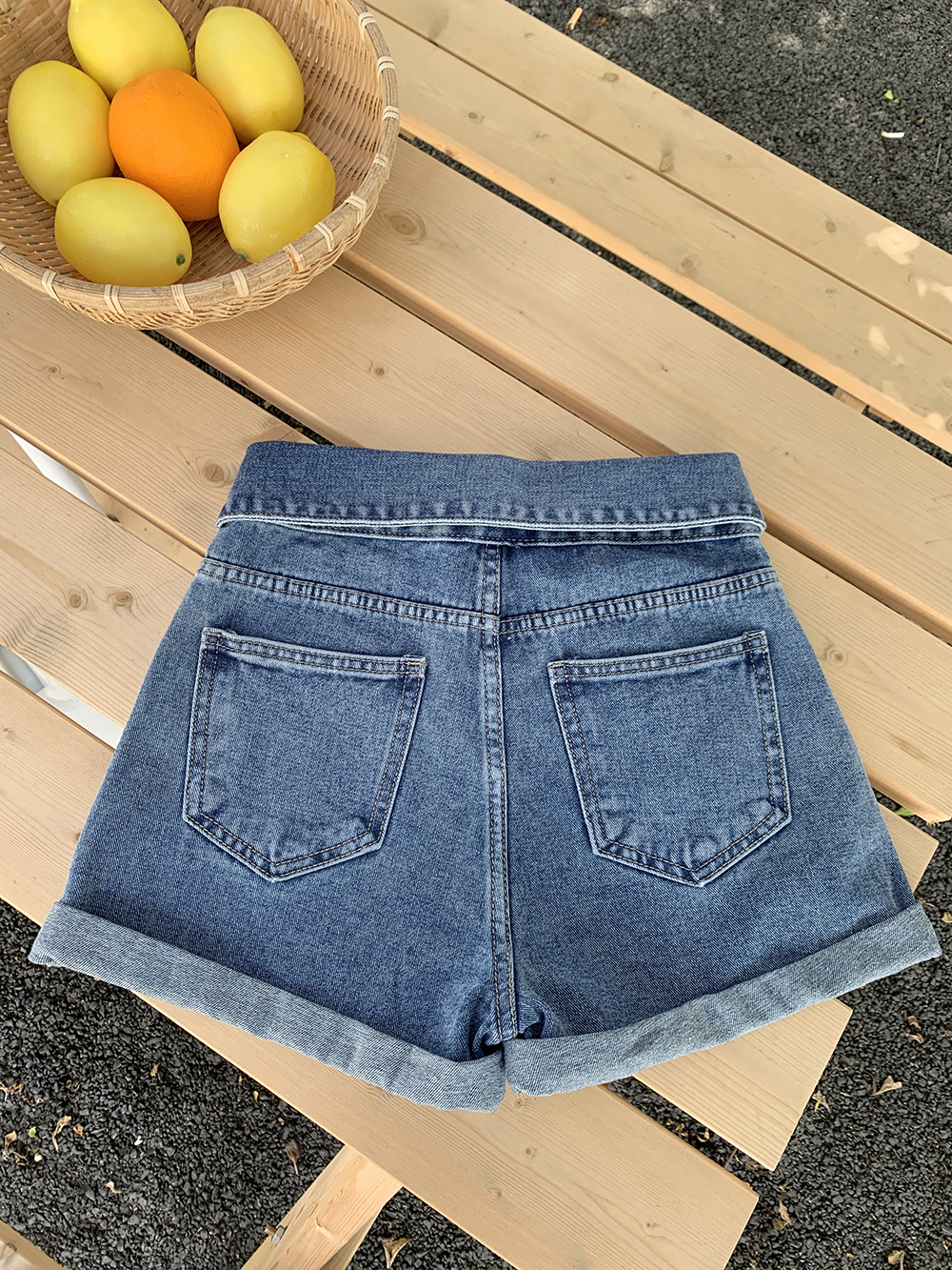 Retro loose jeans summer high waist shorts for women