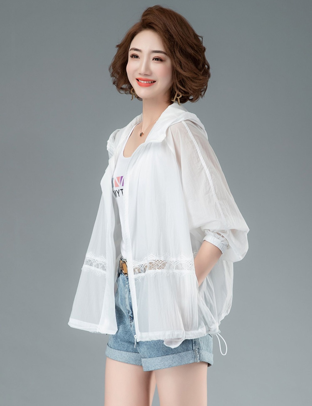 Summer thin coat ice silk middle-aged shirts