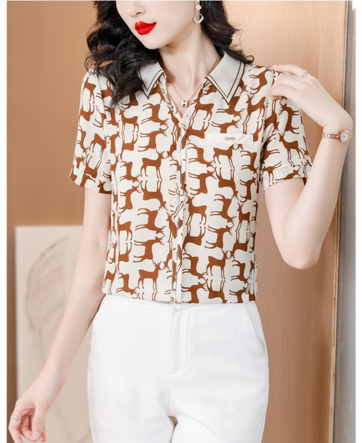 Colors chiffon shirt short sleeve summer tops for women
