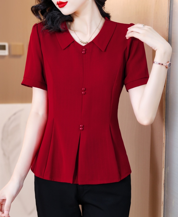 Middle-aged chiffon shirt summer Western style tops for women