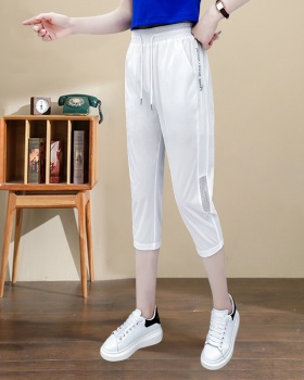 Ice silk slim sweatpants all-match casual pants for women